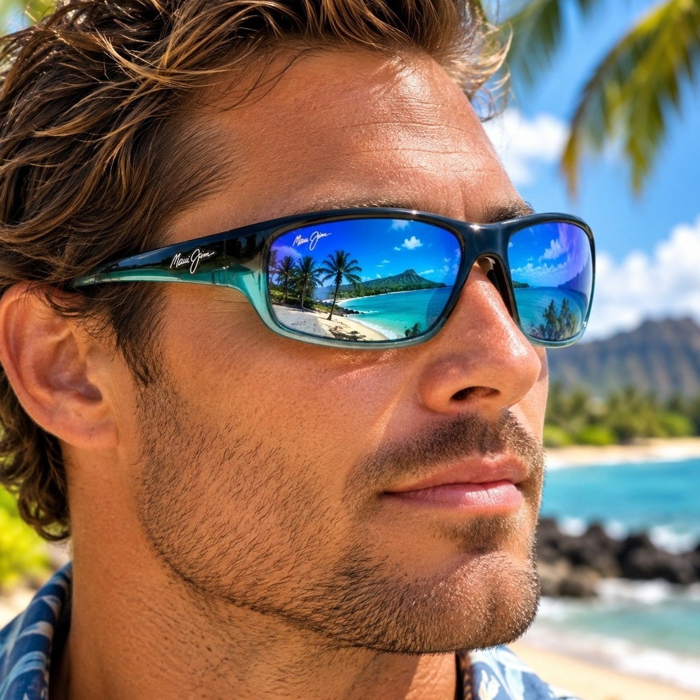 Maui Jim Barrier Reef MJ792-06C Sunglasses Blue Hawaii Polarized 62-17-120 Italy